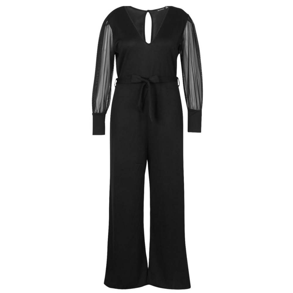 Boohoo Organza Sleeve Wide Leg Jumpsuit - Picture 4 of 5